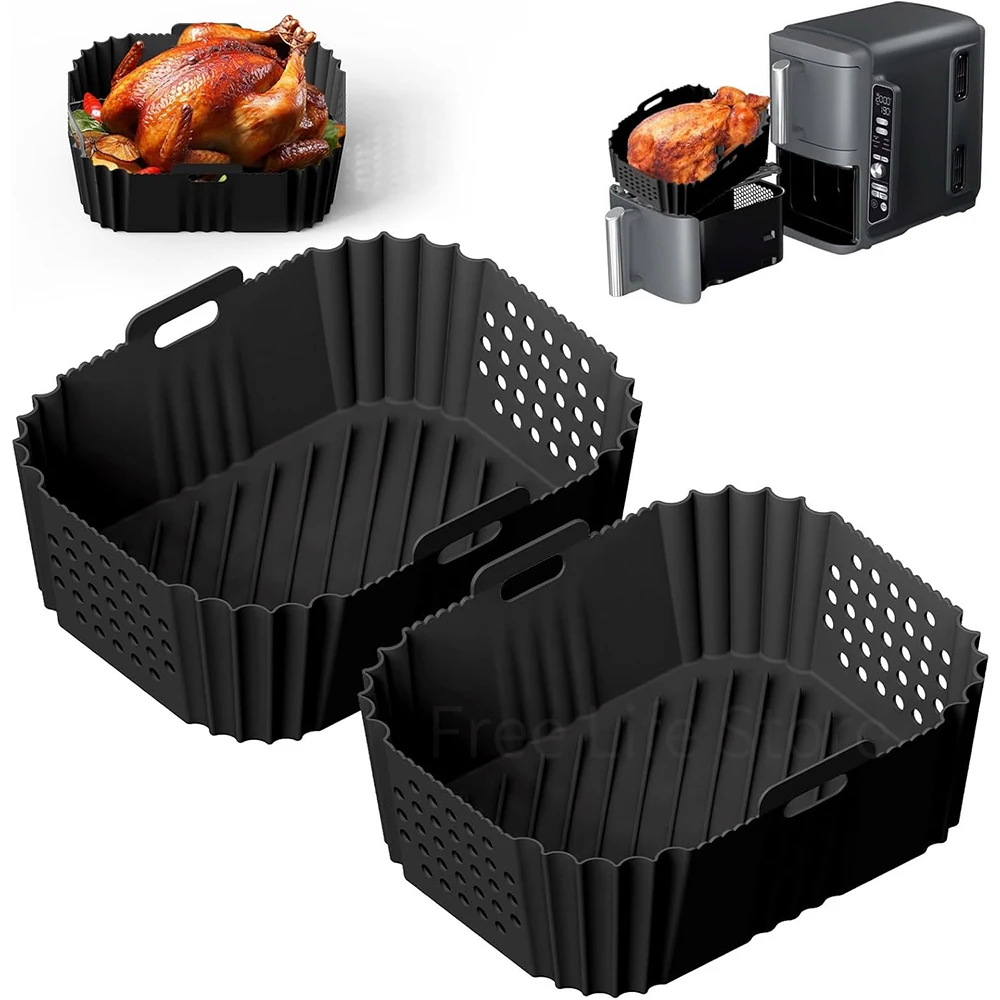 Air Fryer Silicone Liners Reusable For Ninja SL401 Double Stack XL 2-Basket Air Fryer