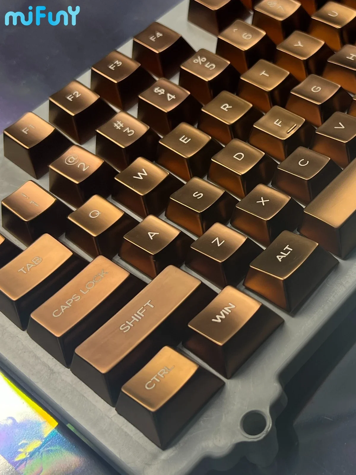 Keycaps Conjunto para Teclado Mecânico Mifuny Metal Artesão Key Caps Alumínio Keycaps Perfil Cereja Gaming Acessórios