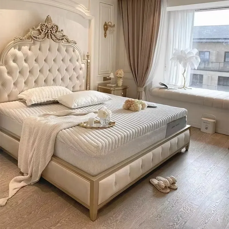 Lit double Princesse Italienne avec rangement intégré, cadre de lit King Size et têtes de lit, mobilier de chambre à coucher 1 Lit double Princesse Italienne avec rangement intégré, cadre de lit King Size et têtes de lit, mobilier de chambre à coucher 1