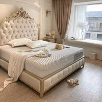 Lit double Princesse Italienne avec rangement intégré, cadre de lit King Size et têtes de lit, mobilier de chambre à coucher 1