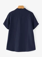 2024 ZANZEA Women Casual Cotton Blouse Vintage Summer Loose Tunic Tops Female Blusas Chemise Oversize V Neck Short Sleeve Shirt - Image 6