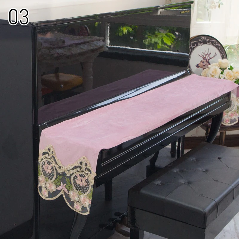 Piano Keyboard Cover European Lace Printing Velvet Cover