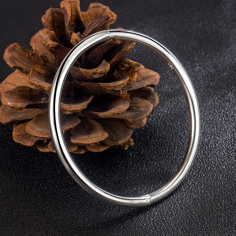 Bangle bracelet Fashion Vintage 925 Stamp Silver Color Jewelry For Women