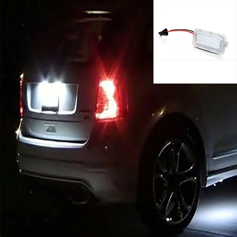Фонарь в сборе для номерного знака, цвет белый, совместим с Jaguar XF (X250) XJ (X351) Ford EcoSport Edge Escape C-Max, 2 шт.