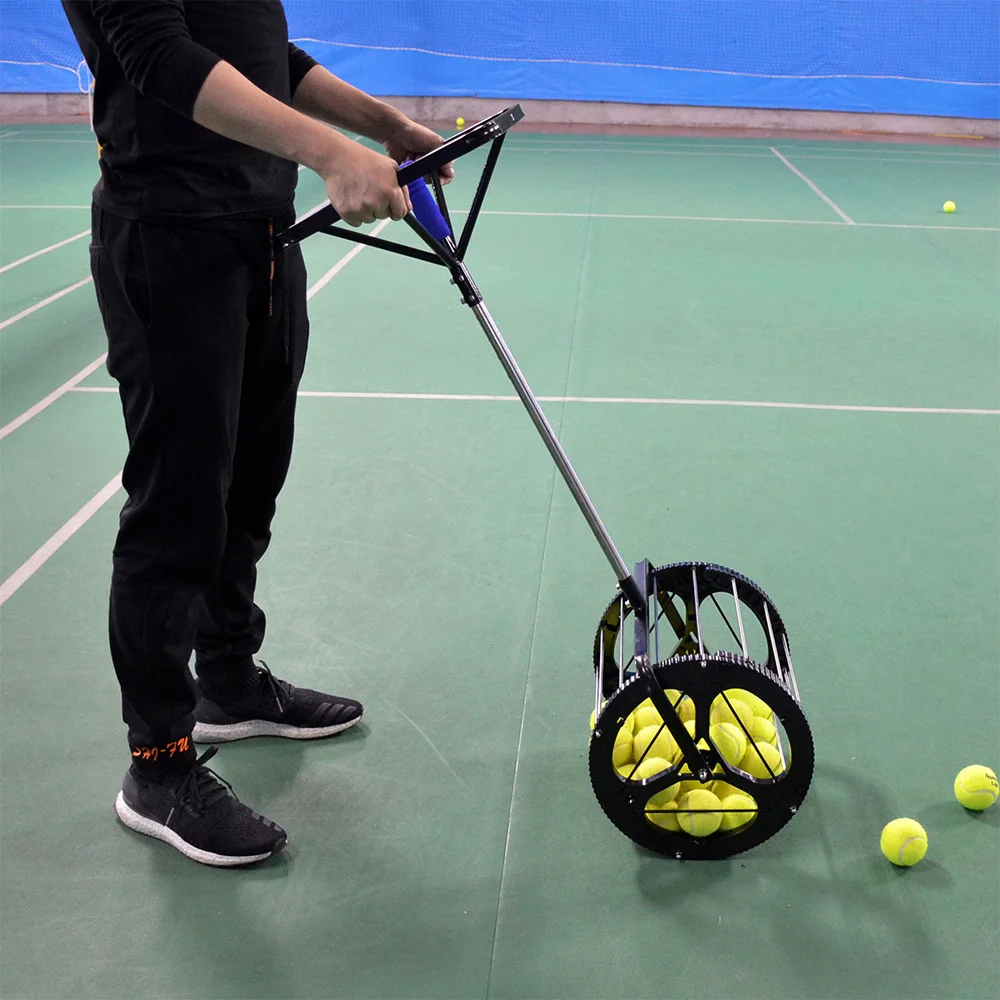 2 in 1 Tennis Ball Picker Tennis Ball Picker Saver Grabber Black Automatic Pick Up Hopper