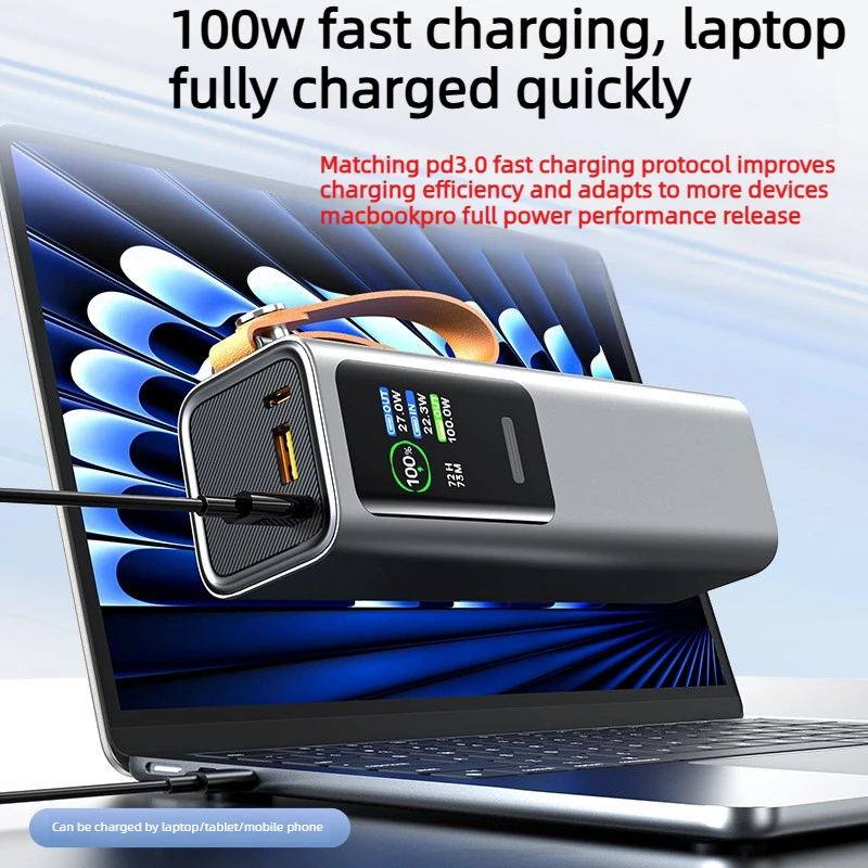 Power Bank 30000mAh 100W Max Ricarica Rapida Alta Capacità Caricabatterie Portatile Leggero in PC per iPhone Huawei Xiaomi Samsung - immagine 4