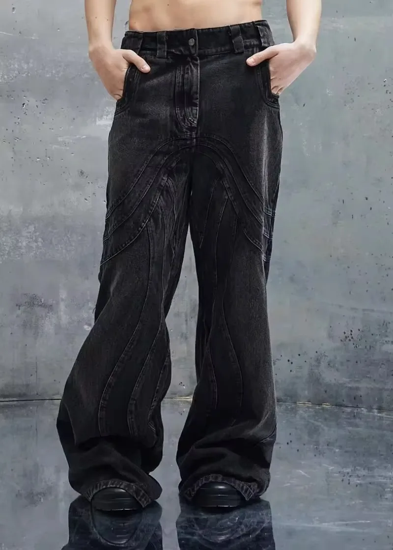 Y2K Hip-hop Stitching Retro Wide-leg Jeans