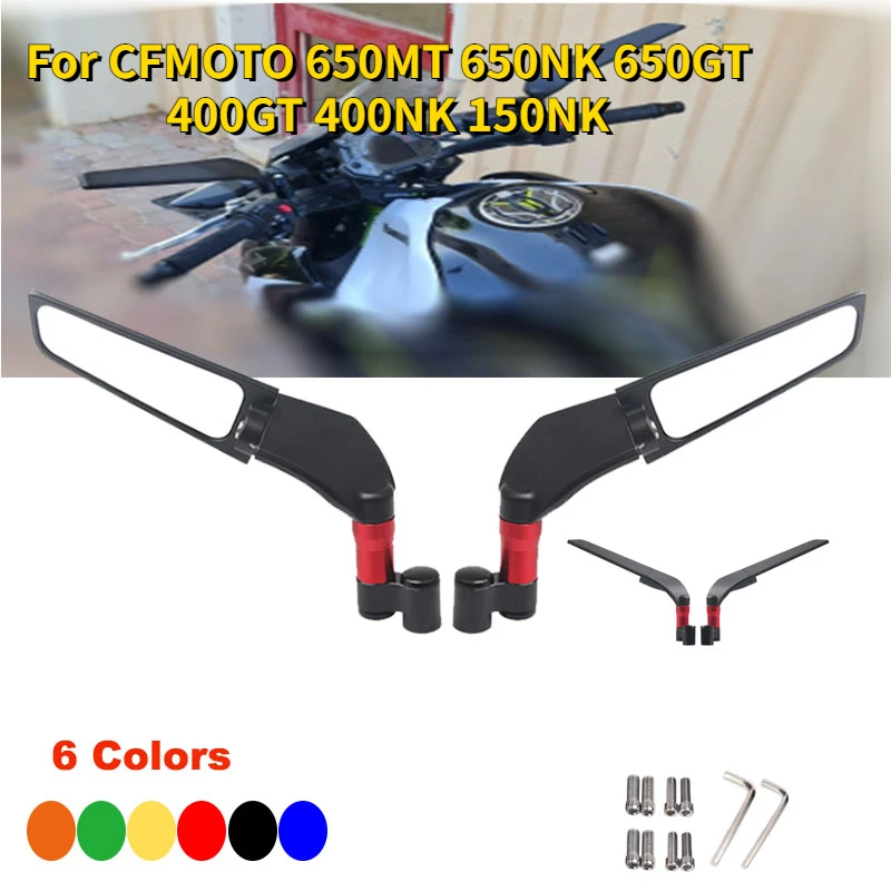 

For CFMOTO 650MT 650NK 650GT 400GT 400NK 150NK Rearview Mirror Wind Wing Swivel Side Reversing Mirrors Retroviseur Espelhos Moto