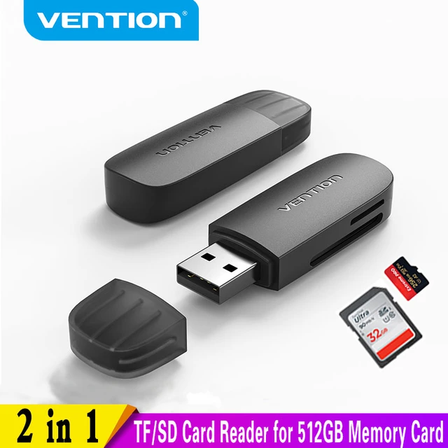 Lecteur de carte SD Vention USB Type C vers adaptateur de carte Micro SD TF  pour accessoires d'ordinateur portable Mémoire intelligente de téléphone  Adaptateur de carte SD USB 3.0, lecture à fente