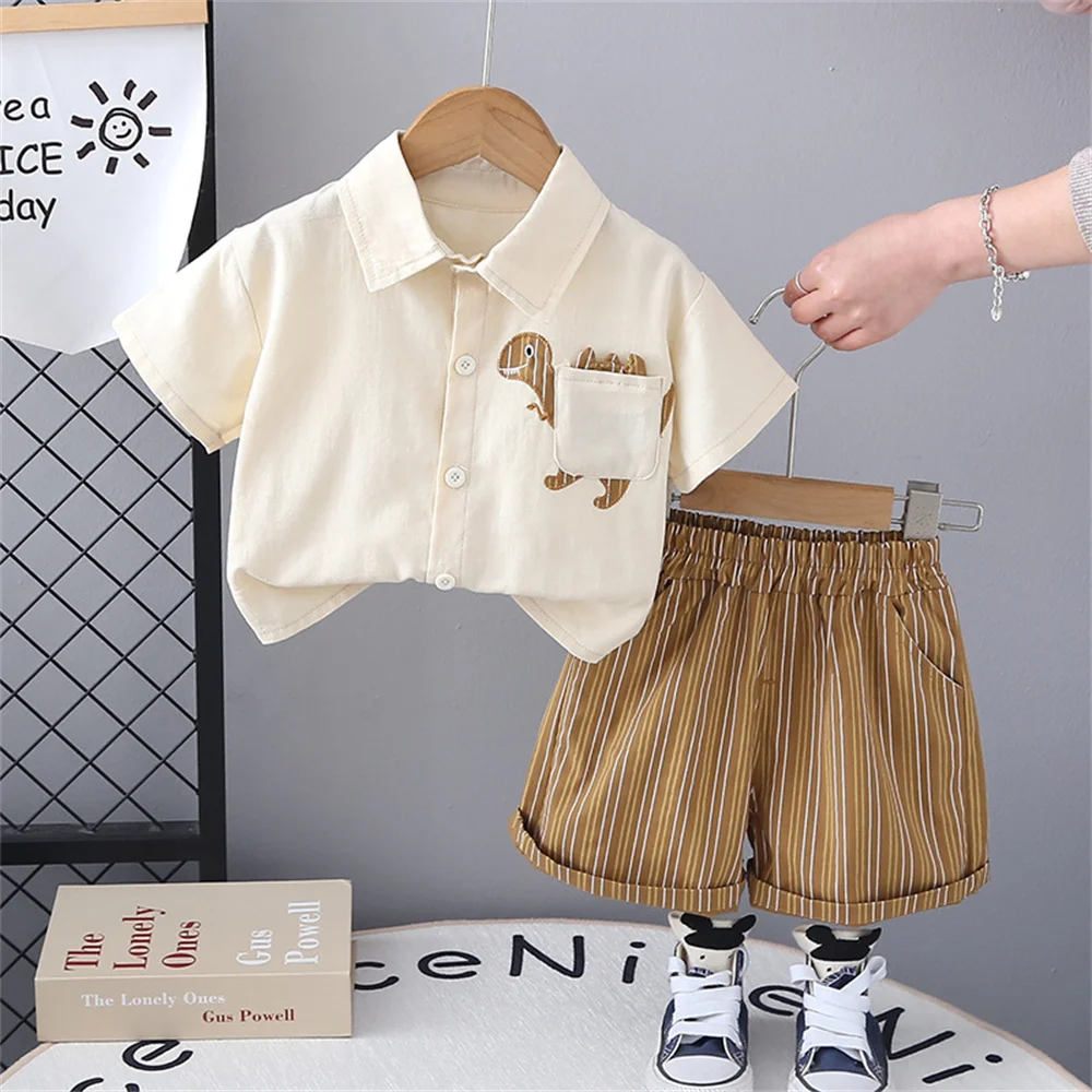 Toddler Baby Boy Clothing Sets Outfits Summer Casual Cartoon Shirt Top+Pants 2Pcs Kids Suits Toddler Boys Clothes Sports Sets