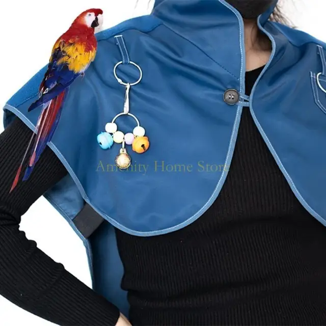 F26C Parrot Anti-Scratch Shoulder Protector Hang Bird Anklet and Toy Multi-functional Pet Pad Diaper Shawl for Small Medium 3