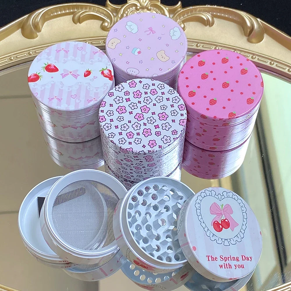 

1pcs Pink Grinder Crusher Spice Mill Girly Gift 40mm/50mm Smoking Accessories Kawayi Birthday Present