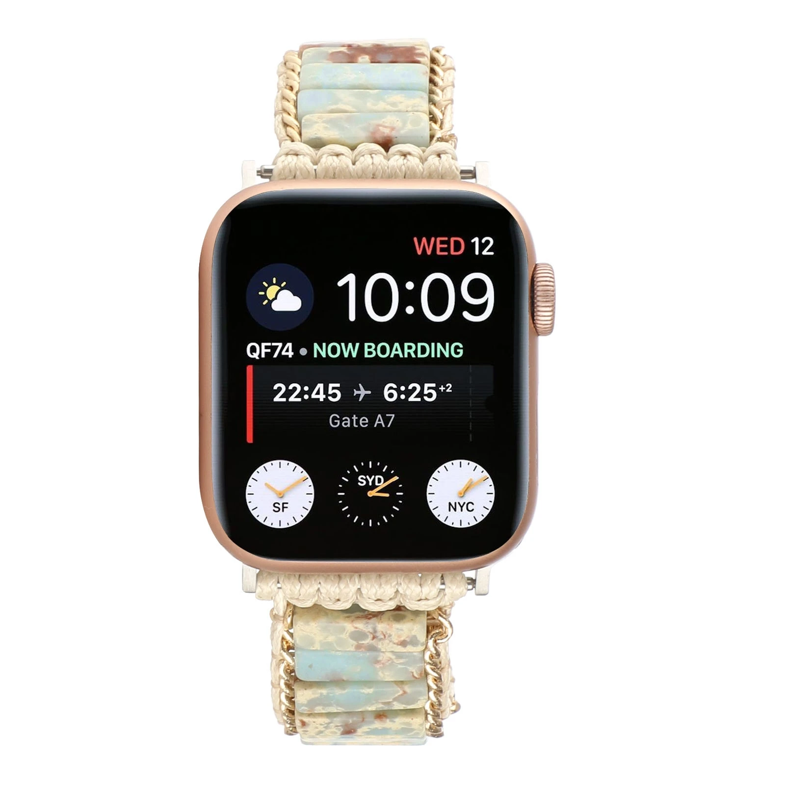 Bohemian Natural Stone Strap For Apple Watch Ultra 8 7 6 5 4 3 SE Braided Bracelet Band For iWatch 49mm 45mm 44mm 41mm 40mm Belt