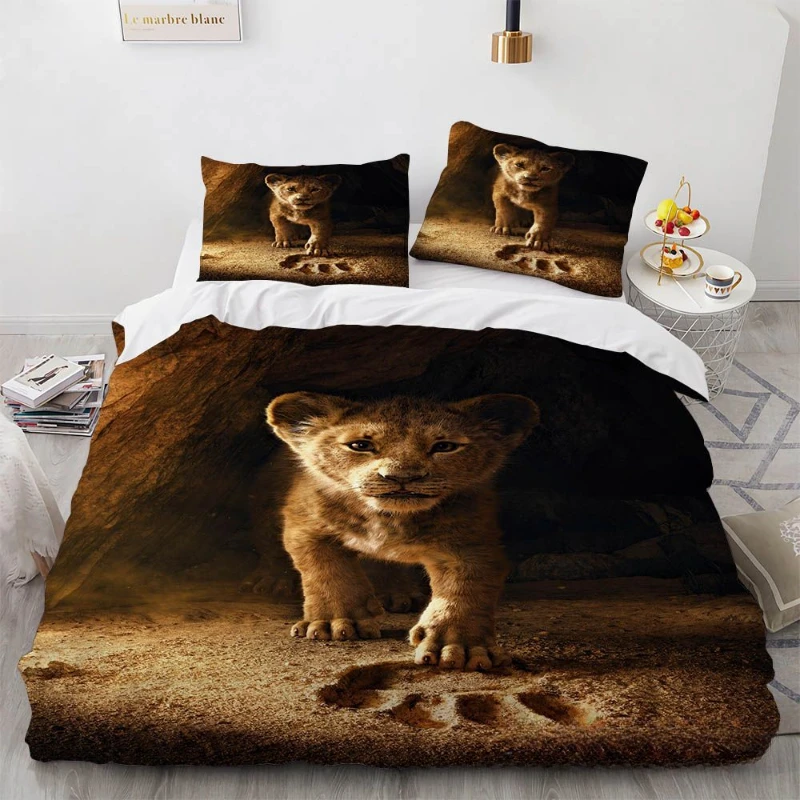 thumbnail image 1 of Disney-juego de ropa de cama de El Rey León para niños, funda de edredón, funda de almohada, dibujos animados de Anime Kawaii, ropa de cama para dormitorio, regalo de cumpleaños, 1 of 5