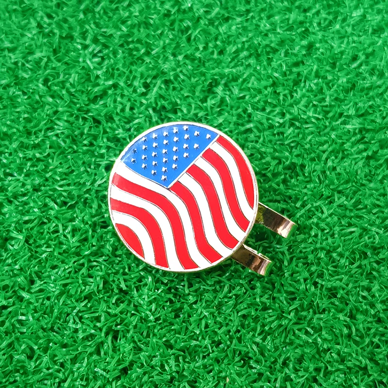Golf Ball Marker with Magnetic Hat Clip Men and Women and Gift Ball Markers Removable Attaches Easily to Golf Cap American Flag
