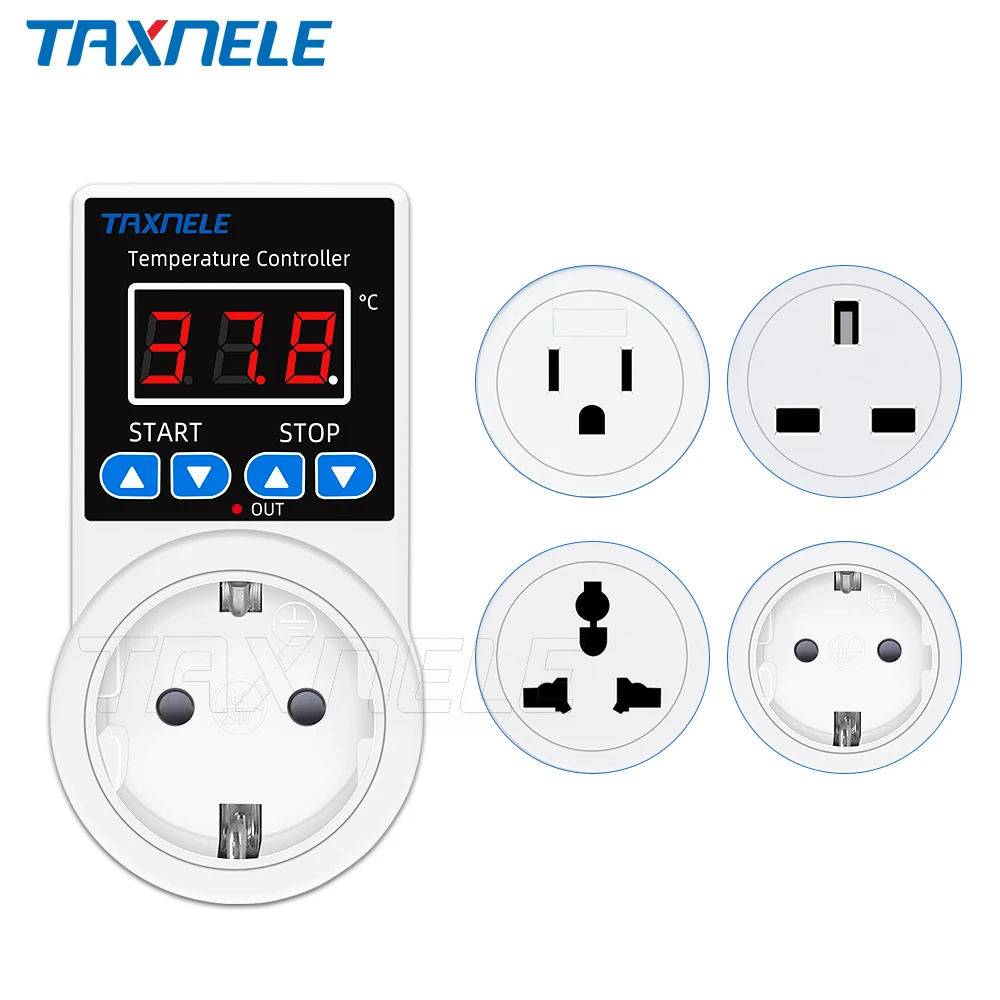 Buchse Thermostat Digitale Temperatur Controller Steckdose 110V 220V NTC  Sensor Sonde Heizung Kühlung EU UNS UK Stecker