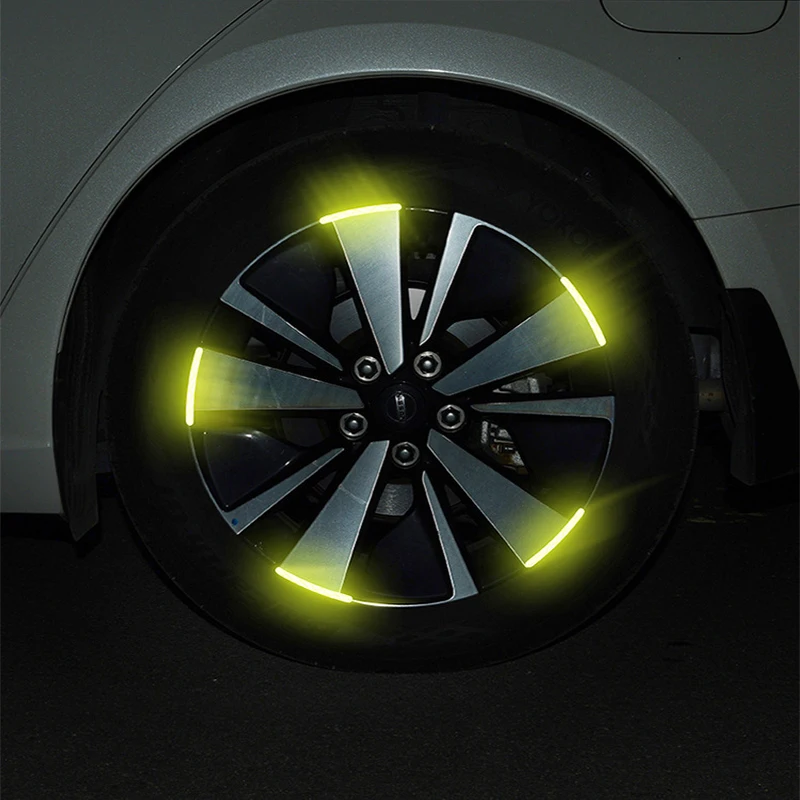 20pcs Car Motorcycle Wheel Reflective Strips Colorful Hub Stickers Universal Night Driving Wheel Car Stickers Auto Moto Decor wheel reflective strips