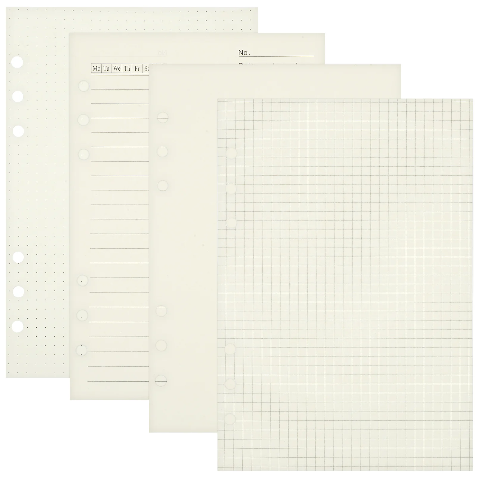 

4 Pcs Loose Leaf Notepad Paper Graphing Pads A5 Blank 6 Hole Punched Refill Binder