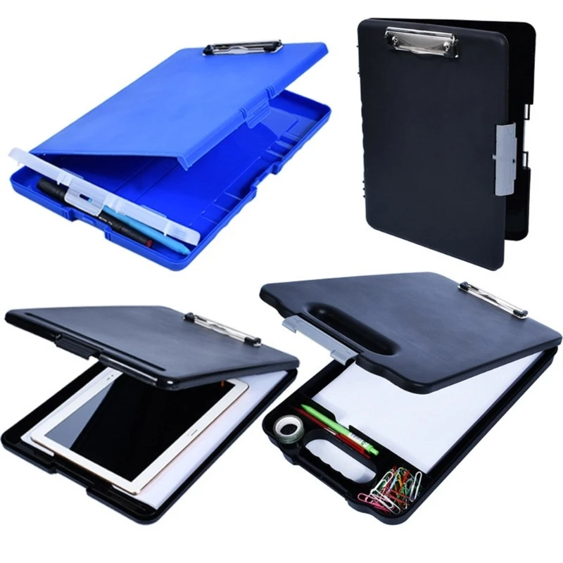 Writing clipboard Transparent clipboard Business folder Clipboard holder 2-in-1 File Case with Clipboard Waterproof File Folder Dust-proof Document Storage Box for Hospital Doctor Nurse