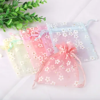 Light Colors Organza Bags Flower Printing 1