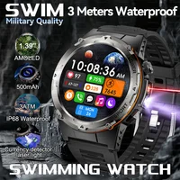 New 3ATM Waterproof Outdoor 365nm UV+ infrared GPS Track Smart Watch 1.39-Inch AMOLED Screen 500 Mah BT Call Watches For Xiaomi 1
