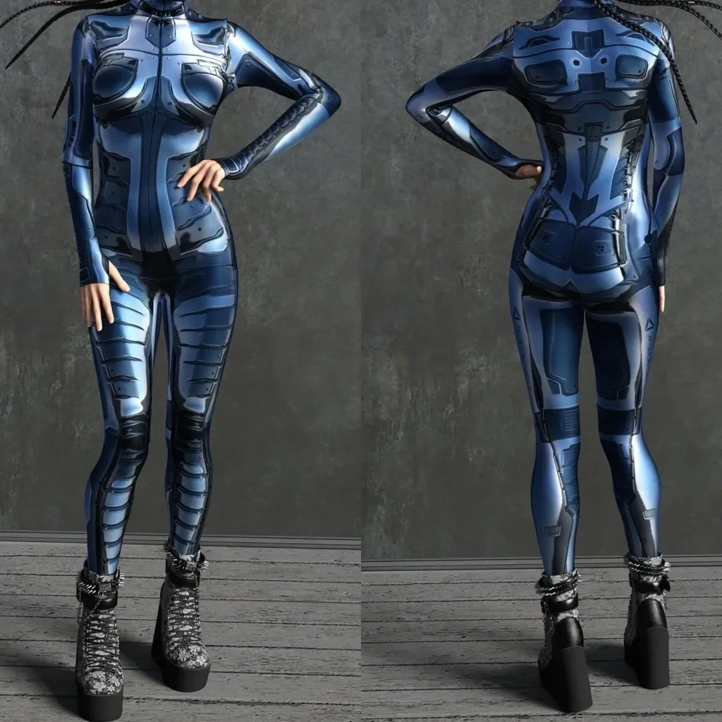 

Унисекс, кибер, унисекс, кибер-панк, 3d-цифровая печать, стиль Хэллоуин, женский и мужской костюм для косплея, карнавальный комбинезон