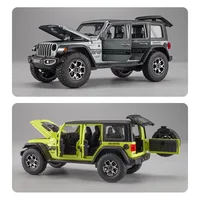 1:32 Jeeps Wrangler Sahara Off-Road Alloy Model Car Toy Diecasts Metal Casting Sound and Light Car Toys For Children Vehicle 2