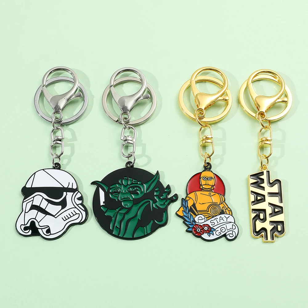 Movie Star War Metal Keychian Classic Figure Master Yoda Darth Vader Ciondolo Smaltato Portachiavi Zaino Portachiavi Per I Fan Regali
