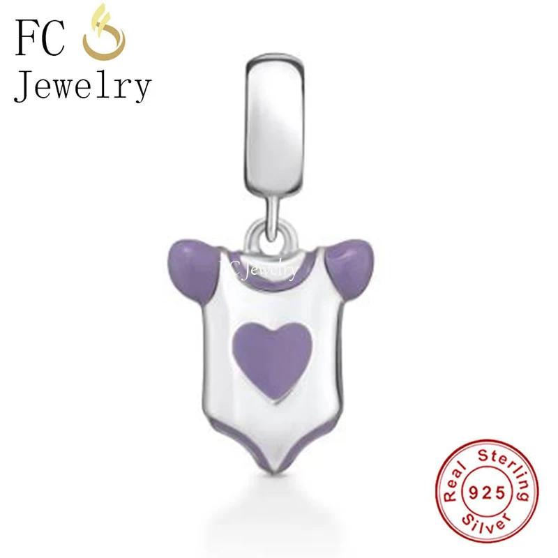 FC Jewelry Fit Original Charm Bracelet 925 Silver Mommy of Angel Blue Ribbon Pregnancy Loss Awareness Bead For Making Berloque 3