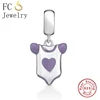 FC Jewelry Fit Original Charm Bracelet 925 Silver Mommy of Angel Blue Ribbon Pregnancy Loss Awareness Bead For Making Berloque 3