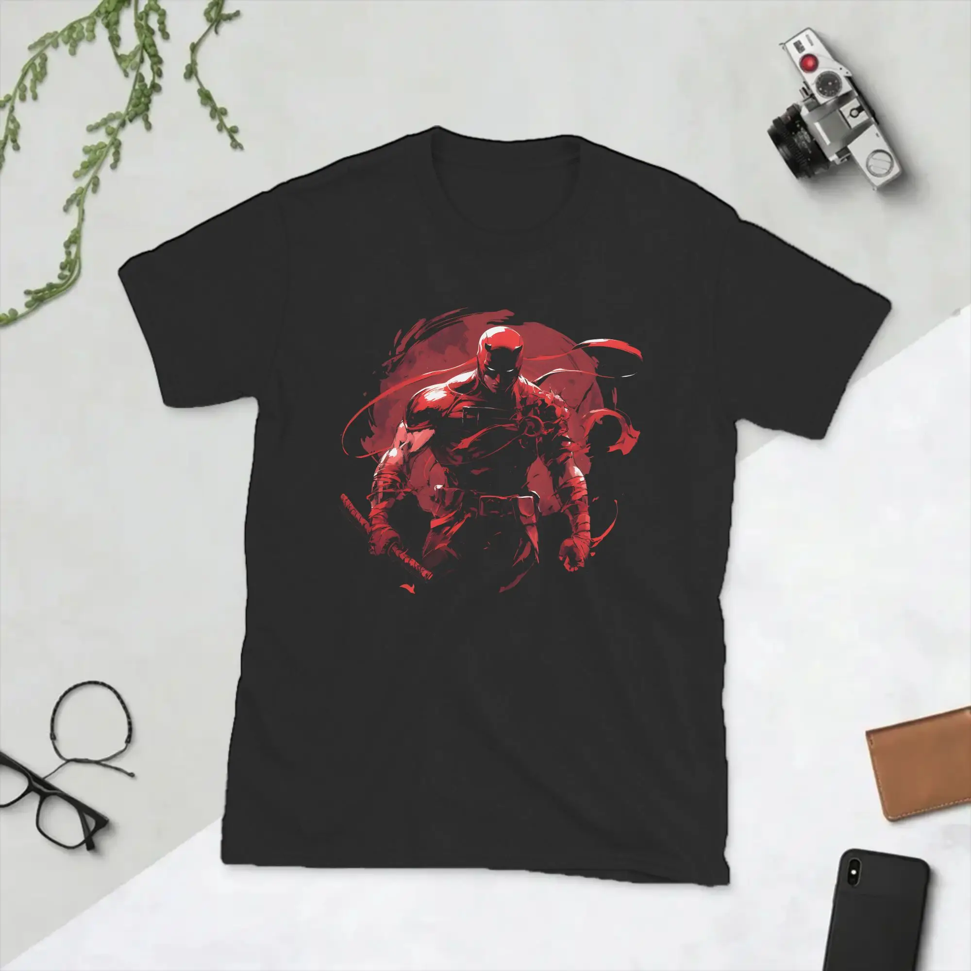 Daredevils Anime Cartoon T-Shirts für Männer Freizeit 100% Baumwolle T-Shirts Rundhals Kurzarm T-Shirts Bedruckte Kleidung