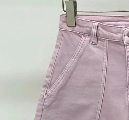 pantalones-cortos-vaqueros-para-mujer-shorts-de-cintura-alta-ajustados-piernas-anchas-rectos-color-rosa-novedad-de-2023