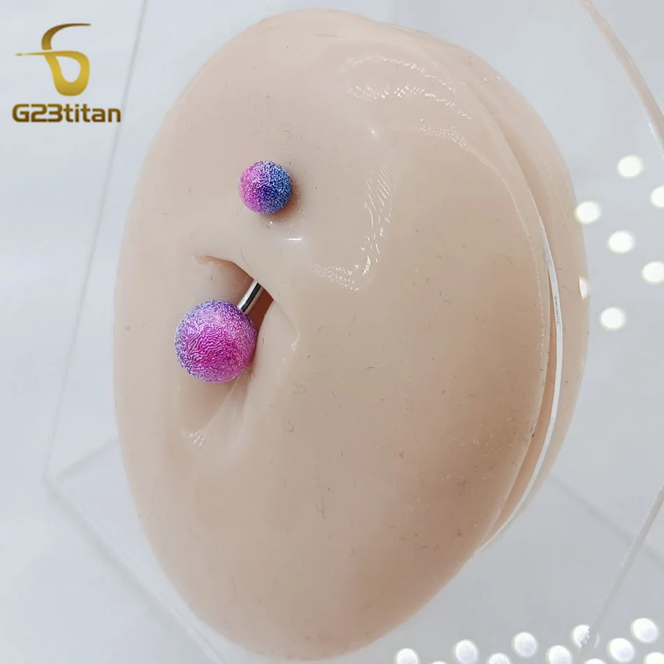 Fashion Titanium Steel Barbell Belly Button Rings 6-16mm Colorful Acrylic Ball Piercing Body Hypoallergenic Navel Women Jewelry
