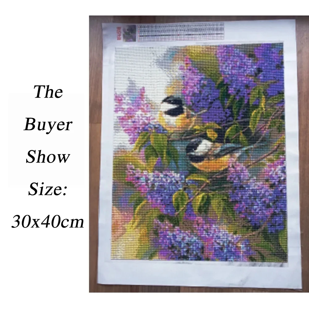 Diamond Painting AZQSD Diamond Painting Bird Snow Cross Stitch Rhinestones 5D Diamond Embroidery Winter Animal Mosaic Needlework Home Decor