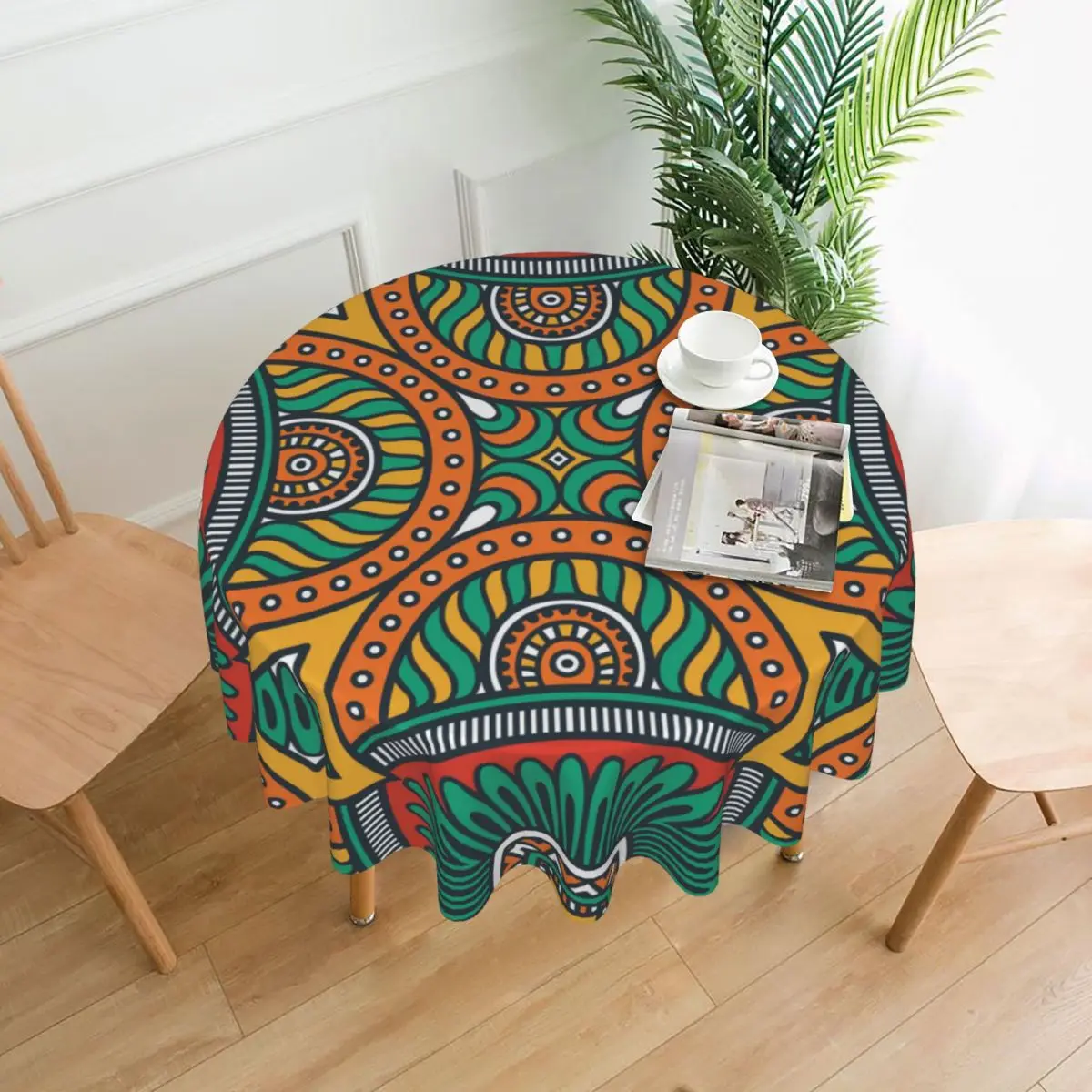 

Colorful Mandala Round Table Cloth Polyester Kitchen Tablecloth Decorative Elegant Fabric Table Cover