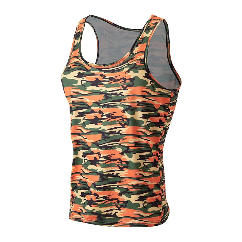 1/3/4 Pcs Men's Summer Multicolor Camouflage Combination Vest Teenagers Plus Size Sports Fitness Running Jacket Joker Stripe T