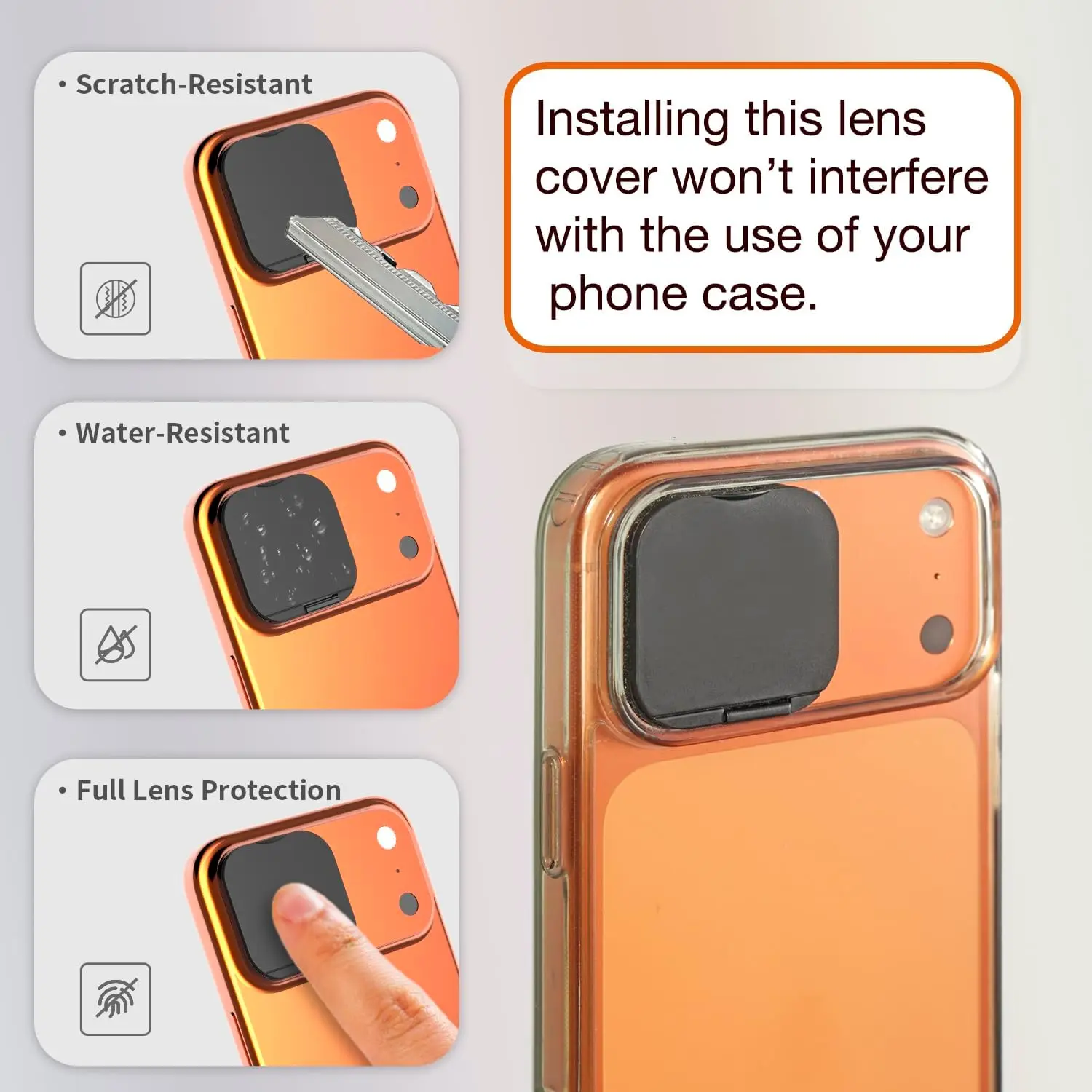 1-3 Pezzi Copri Fotocamera Privacy per iPhone 17 Pro/17 Pro Max, Protezioni Adesive Robuste per Fotocamera, Coperchi Protettivi per Lenti Posteriori - Image 4
