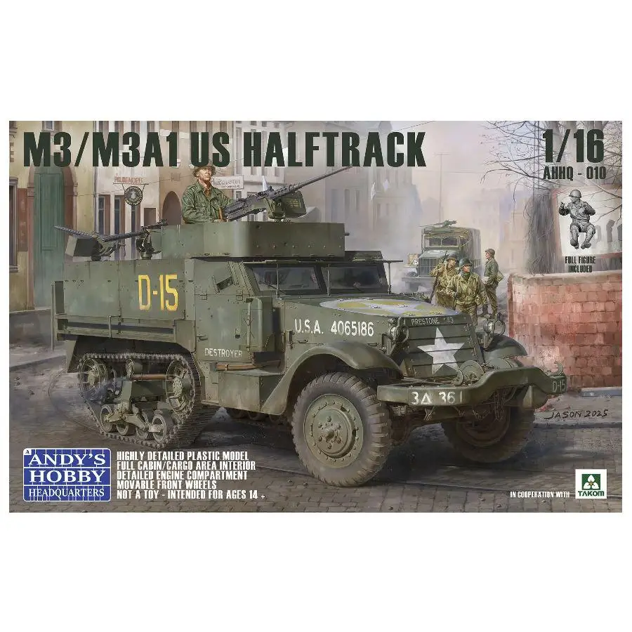 トイガン M3A1 TAKOM AHHQ010 1/16 M3/M3A1 US WWII Halftrack+Figure 2in1
