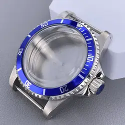 Vintage 39.5mm Watch Case with 120 - Click GMT/SUB Bezel and Dome Acrylic Glass - Solid back cover (SUB - Aluminum Bezel09)