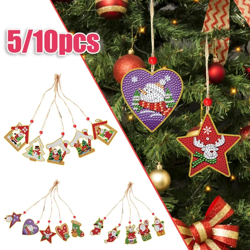 Diamond painting diamond painting accessories 5/10pcs Diamond Painting Christmas Santa Claus Pendant Decoration Atmosphere Decor for Children Christmas Gift Natal Navided