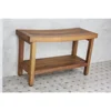 Patented 30" Sumba Teak Shower Bench with Shelf  Premium Teak Oil 3