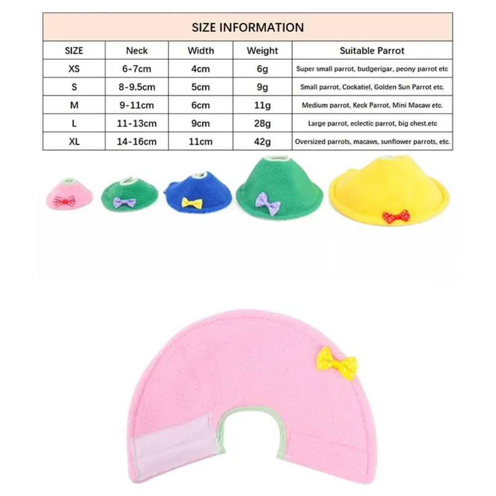Bird Anti Bite Collar Parrot Neck Sleeve Elizabethan Circle Bird Recovery Collar Pad Neck Full Body Coverage ba&ntilde;era agaporni bird anti bite collar
