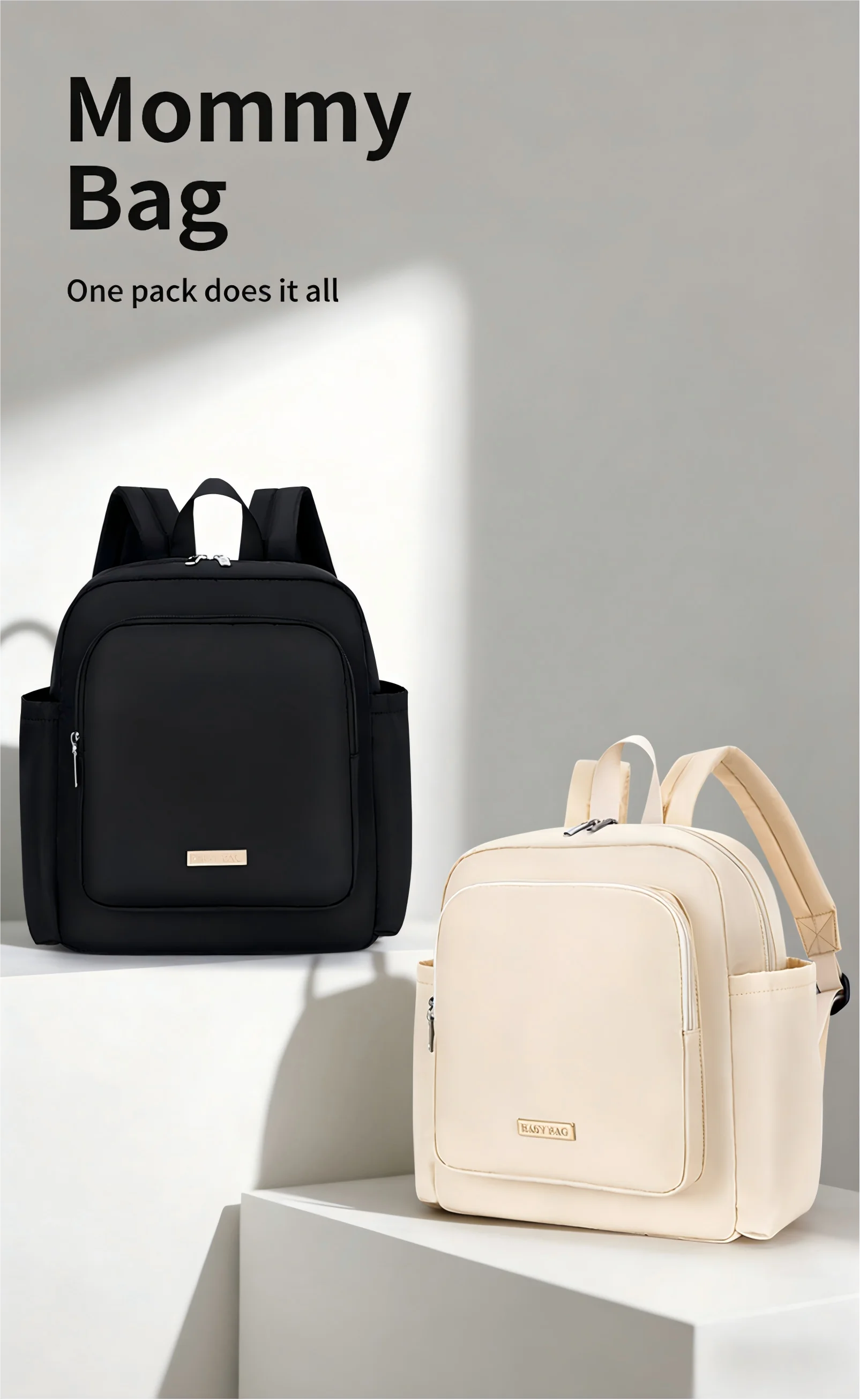 Large Capacity Baby Carrier Backpack With Bottle Insulation Slot_voghion.com
