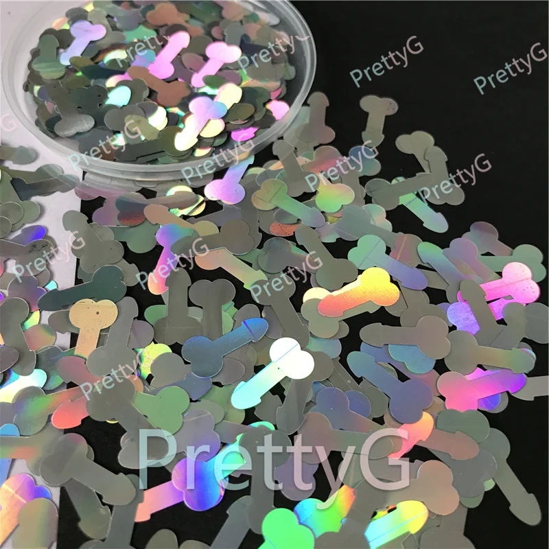 Penis Dicks Shape Holographic Glitter for Resin DIY Making Body Art Craft Makeup Decoration Accessories