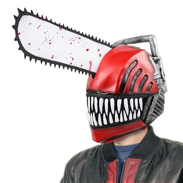 halloween 2022 anime motosserra homem denji capacete macio pelúcia pochita  máscara motosserra homem cosplay látex máscara