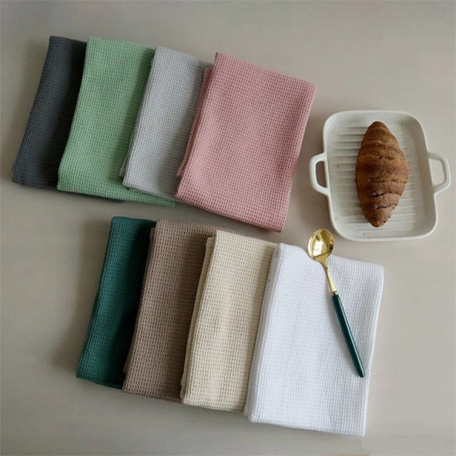 Tea Towels Waffle Kitchen Cotton  Kitchen Towels Waffle Weave - Kitchen  Towel Soft - Aliexpress