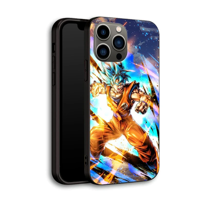 Dragon Ball custodia per telefono Super Saiyan per Apple IPhone 11 12 13 14 15 Pro Max Mini Plus Goku Kakarotto Cover regali in Silicone