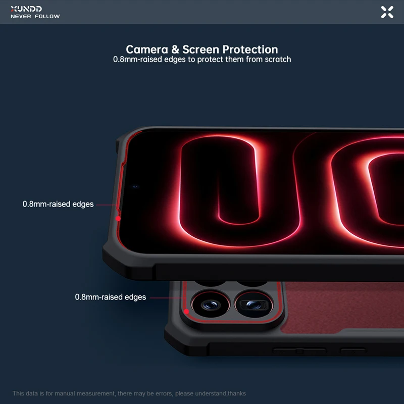 XUNDD Shockproof Matte Frosted Case with Laser Pattern and Camera Protection