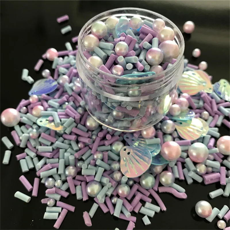 Prettyg Confezione Da 10G Mix Fette Forniture Polymer Soft Clay Pearl Decorazione Fai Da Te Per Resina Nail Art Slime Cake Dessert Rt-Yh01