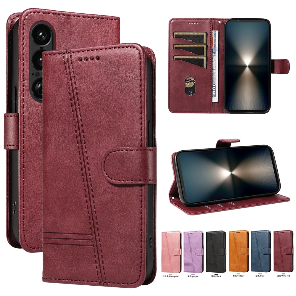 Premium Magnetic Leather Wallet Case with Card Slots – Protective Cover